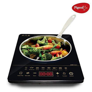 Pigeon by Stovekraft ABS plastic Acer Plus Induction Stove,cooktop,chula of 1800 watts with Feather touch control,8 preset menu and automatic shut off.A smart electric stove for your own kitchen,Black - Home Decor Lo