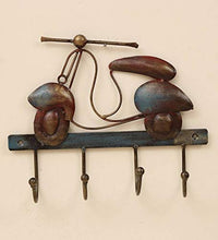 Load image into Gallery viewer, Vedas Exports Brown Iron Scooter Hook Key Holder Wall Decorative Hanging Home Decor - Home Decor Lo