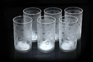 Angelware 6 Pcs Plastic Diamond Design Unbreakable Stylish Transparent Water Glass/Juice Glass/Beer Glass/Wine Glass Plastic Glass Set ( 250 ML , Clear) - Home Decor Lo