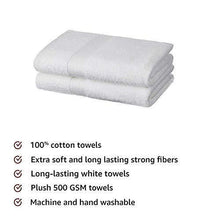 Load image into Gallery viewer, Amazon Brand - Solimo 100% Cotton 2 Piece Bath Towel Set, 500 GSM (White) - Home Decor Lo