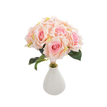 Load image into Gallery viewer, Fourwalls Artificial Polyester and Plastic Rose Bouquet (13 cm x 10 cm x 26 cm, Peach) - Home Decor Lo