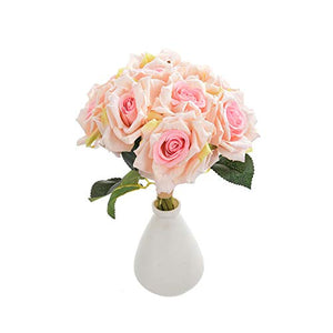 Fourwalls Artificial Polyester and Plastic Rose Bouquet (13 cm x 10 cm x 26 cm, Peach) - Home Decor Lo