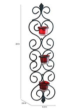 Load image into Gallery viewer, Home Sparkle Decorative Wall Sconce Tealight Candle Holder | Wall Hanging Tealight Candle Holder for Home Decor Balcony Decor with 3 Glass Cup (Black) - Home Decor Lo