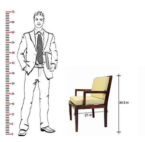 Furniseworld Mango Wood Single Seater Sofa Chair for Living Room (Walnut Finish) - Home Decor Lo