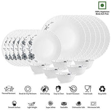Load image into Gallery viewer, Cello Florid Vine Opalware Dinner Set, 18-Pieces, White - Home Decor Lo
