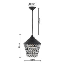 Load image into Gallery viewer, Homesake Antique Matt Black Crystal Hanging Pendant Lantern Ceiling Light | Nordic E27 Vintage Wall Hanging Decorative Items for Living Room, Bedroom Decor (Pack of 1) - Home Decor Lo