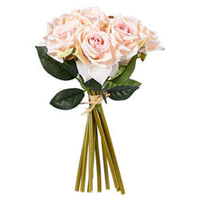 Load image into Gallery viewer, Fourwalls Artificial Polyester and Plastic Rose Bouquet (13 cm x 10 cm x 26 cm, Peach) - Home Decor Lo