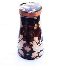 Load image into Gallery viewer, JAIN ART VILLA Copper Bedroom Bottle Printed Jug with Inbuilt Glass, Joint Free Bedside Jar, Modern Design, (1000 Ml) - Home Decor Lo