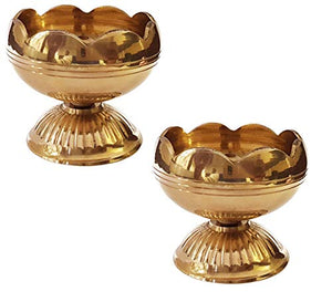 CRAFTSMAN Crafts'man (6PC) Pure Virgin Brass Diwali Puja Jyoti Diya Indian Pooja Oil Lamp Dia. Deepawali Diya/Oil Lamp/Candle Tea Light Holder/Diwali Decoration. Indian Gift Items - Home Decor Lo