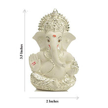 Load image into Gallery viewer, Collectible India Silver Plated Lord Ganesha for Car Dashboard Statue Ganpati Figurine God of Luck &amp; Success Diwali Gifts Home Decor (Size: 3.5 x 2 inches)