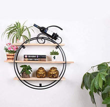 Load image into Gallery viewer, INDIAN DECOR . 29955 Warm Small Home Creative Circular 3 Floors Wall Mounted Flower Pot Toy Cup Book Shelves for Bedroom Living Room Cafe Bar , Other Decorations (Size: 40 x 40 cm) - Home Decor Lo
