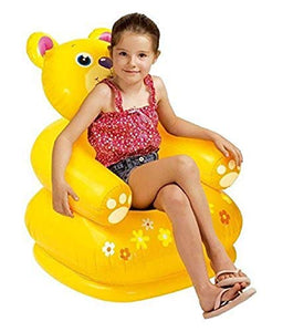 Enorme™ Teddy Bear Shape PVC Inflatable Plastic Animal Chair / Sofa for Kids ( Yellow ) - Home Decor Lo