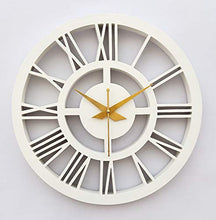 Load image into Gallery viewer, Smart Art Wood Carving Wood Wall Clock (30 x 2.5 x 30 cm, White) - Home Decor Lo