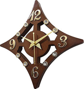 Smart Art Wood Carving Wood Wall Clock (30 x 2.5 x 30 inch, Brown) - Home Decor Lo