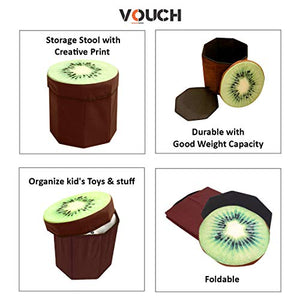 VOUCH Fabric Stool for Living Room/Coffee Table/Stool with Storage, Kiwi - Home Decor Lo