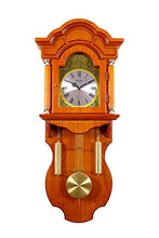 Load image into Gallery viewer, Novellon® Courtyard, Oak Finish - Grand Wooden Pendulum Wall Clock (3&#39; feet) with Westminster Chime, Hourly Bell Strike &amp; Japan Non-Ticking Quartz Movement - Home Decor Lo
