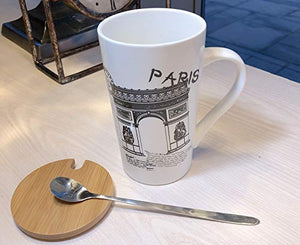 SATYAM KRAFT Ceramic Coffee Mug With Lid - 1 Piece, Random - Home Decor Lo