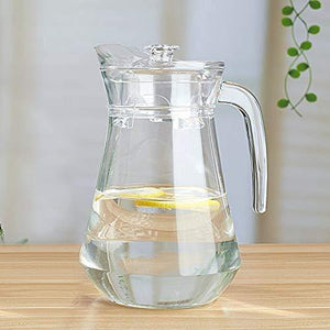 PrimeWorld Aquatic Glass jug Pitcher with Lid 1.3 LTR (1) - Home Decor Lo