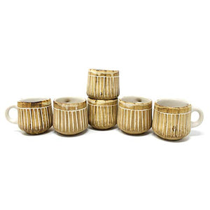 The Earth Store Ceramic Handcrafted Microwave Safe Blaze Tea Cup/Coffee Cup Set Ideal Best Gift for Friends, Family, Home, Office use, Kitchen Cup (Set of 6, 220 ML) - Home Decor Lo