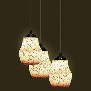 Jyatu Modern Style Metal and Glass White Ceiling Light (CEILINGLAMP_3LAMP_06)- Pack of 1 - Home Decor Lo