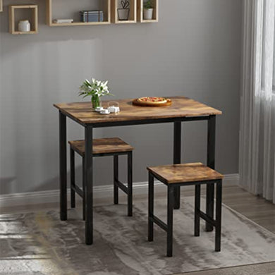 3 Piece Dining Table Set, Small Kitchen Table and 2 Stools