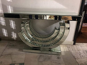 Venetian Image Curved Designed Mirror Console Table for Home