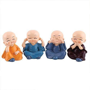 Set of 4 Buddha Monks Statues - Home Decor Lo