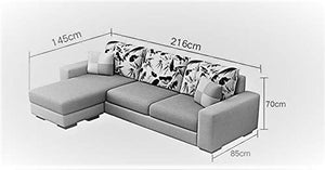 Casaliving Rolando L Shape Modern Fabric Sofa Set for Living Room, Navy Blue and Grey - Home Decor Lo