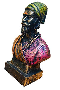 Karigaari India Handcrafted Polyresin The Great Maratha Warrior-King ChhatraPati Shivaji Maharaj Sculpture | Showpiece for Decoration Items for Home - Special Shiv Jayanti Gift Purpose. - Home Decor Lo
