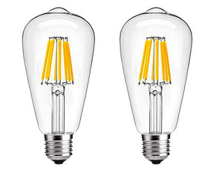 Citra Edison LED Bulb, 4W Vintage LED Filament Light Bulb, 3000k Warm White White, 80W Incandescent Equivalent, E26/27 Medium Base Lamp for Restaurant,Home,Reading Room,Office, 2-Pack - Home Decor Lo