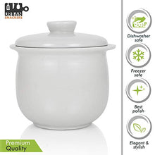 Load image into Gallery viewer, Urban Snackers Porcelain White Casserole -600ml, with lid and Metal Stand for Serving Food - Home Decor Lo
