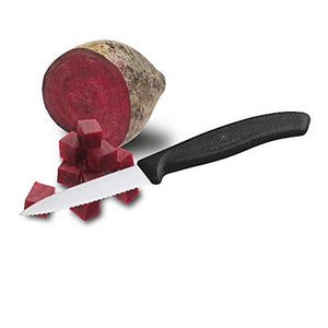 Victorinox, Swiss Classic KITCHEN KNIFE/ PARING KNIFE/ VEGETABLE KNIFE, 8 cm, wavy edge - BLACK colour. - Home Decor Lo