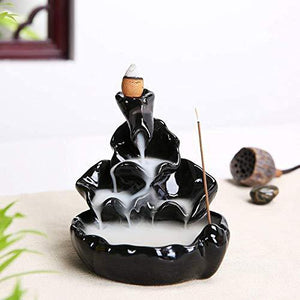 Craftam Polyresin Dropping Smoke Backflow Fountain Cone Incense Holder Showpiece Figurine with Free 10 Back Flow Incense Cone - Home Decor Lo