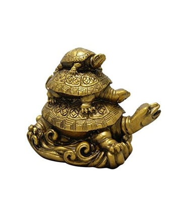 Ankita Gemstones Three Tiered Tortoises for Health Wealth and Luck - Feng Shui Vastu for Office - Home Decor Lo