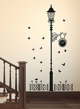 Load image into Gallery viewer, Decals Design &#39;Black Antique Street Lamp with Butterflies&#39; Wall Sticker (PVC Vinyl, 60 cm x 90 cm x 1 cm, Black) - Home Decor Lo