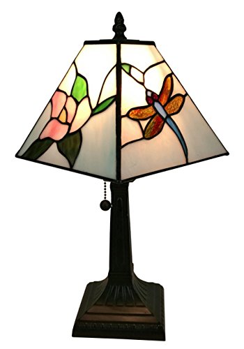 Amora Lighting Tiffany Style Mission Dragonfly Table Lamp (8 inches Wide) - Home Decor Lo