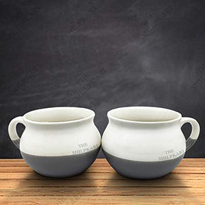 TSK Ceramic Classic Soup Bowl/Soup Cup - 325 ml, 2 Pieces, Grey - Home Decor Lo