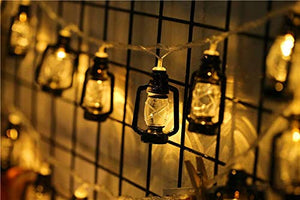 AtneP Black Lantern 16 LED Fairy String Lights for Home Decoration | Festival Decor Lights Diwali Christmas | Warm White - Home Decor Lo