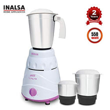 Load image into Gallery viewer, Inalsa Jazz 550-Watt Mixer Grinder with 3 Jars, (White/Purple) - Home Decor Lo