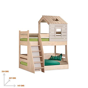 KIDOMATE My House Bunk Bed for Boys & Girls, Elegant Wood Finish Furniture That Suits Every Bedroom - Home Decor Lo
