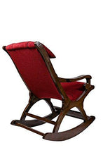 Load image into Gallery viewer, Craftatoz Rocking Chair with Cushioned Back &amp; Seat Handicrafts Rocking Chair Teak Wood Rocking Chair Wooden Rocking Chair for Living Room Home Decor - Home Decor Lo