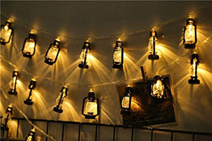 AtneP Black Lantern 16 LED Fairy String Lights for Home Decoration | Festival Decor Lights Diwali Christmas | Warm White - Home Decor Lo