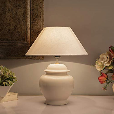 Homesake Ceramic Table Lamp with Shade, White