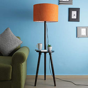 Sanded Edge Solid Wooden Side Tripod Floor Lamp with Decorative Shelf Resting Space for Living Room| Home Decor| Office - Home Decor Lo