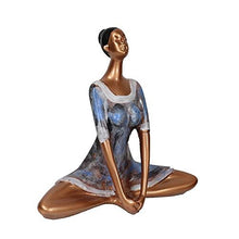 Load image into Gallery viewer, CRAFTAM Yoga Lady Statue - Poly Resin Decorative Statue Figurine Showpiece for Home Décor Table Top Living Room Gift Item (Blue &amp; Golden) - Home Decor Lo