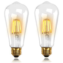 Load image into Gallery viewer, Groeien® Edison LED Bulb, Daylight White 4000K, 4W Vintage LED Filament Light Bulb, 40W Equivalent, E27 Base Lamp for Restaurant,Home,Reading Room(Yellow, 2 Pack) - Home Decor Lo
