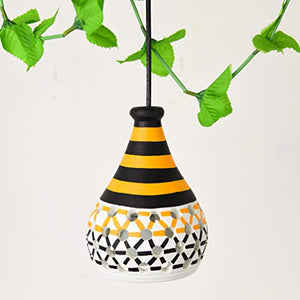 Artysta Multicolored Hand-Crafted Hand-Painted Terracotta Pendant Cum Hanging Lamp for Home Decor, Decorative Ceiling Lamp