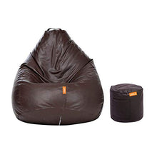 Load image into Gallery viewer, ORKA Classic XXXL with Footstool Bean Bag Cover Without Beans - Brown - Home Decor Lo