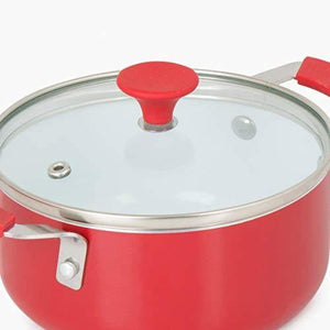 Home Centre Beattles Briston Aluminium Casserole with Lid - Red - Home Decor Lo