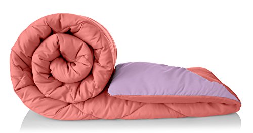 Amazon Brand - Solimo Microfibre Reversible Comforter, Double (Candy Pink and Bubble Gum Purple, 200 GSM) - Home Decor Lo